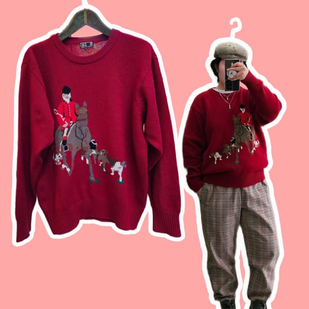 Daks golf 레드 폭스헌팅 울캐시 니트