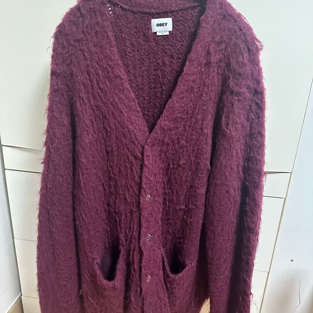 오베이 모헤어 가디건
