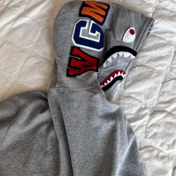 베이프 샤크 후드집업 그레이 L