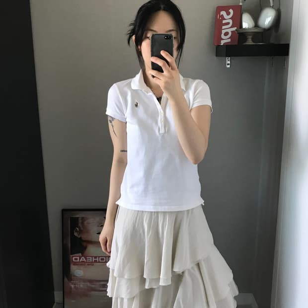 폴로 랄프로렌 걸즈 포니로고 화이트 카라티