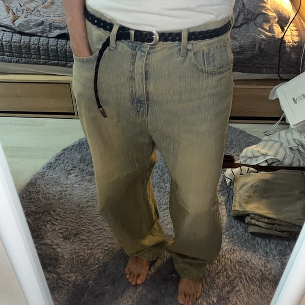 빈티지 워싱 와이드 데님