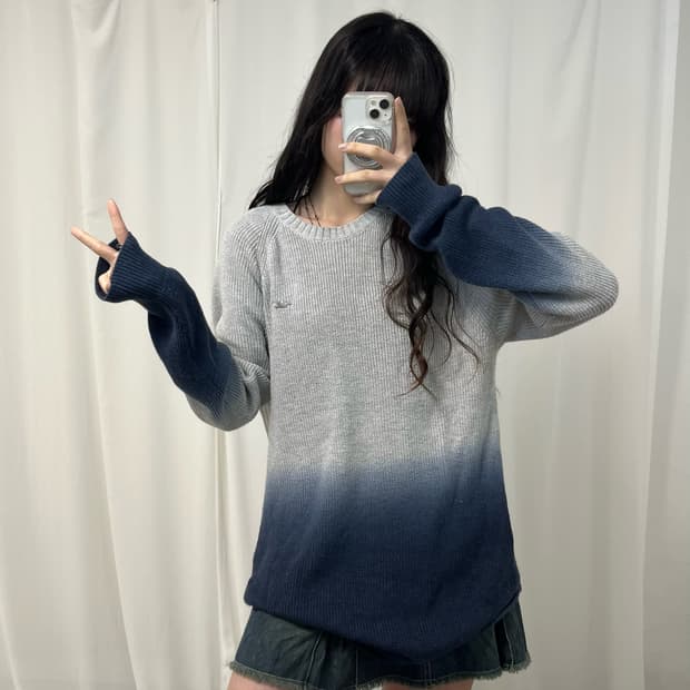 Hollister gray gradient knit