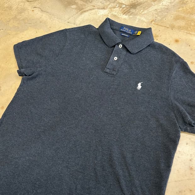 L 폴로랄프로렌 커스텀 슬림핏 차콜 카라 반팔티