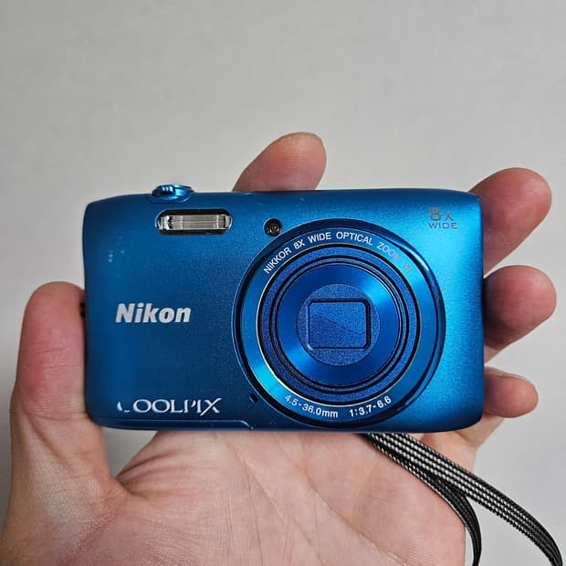 (에스파 윈터 디카) 니콘 쿨픽스 S3600 블루 디카