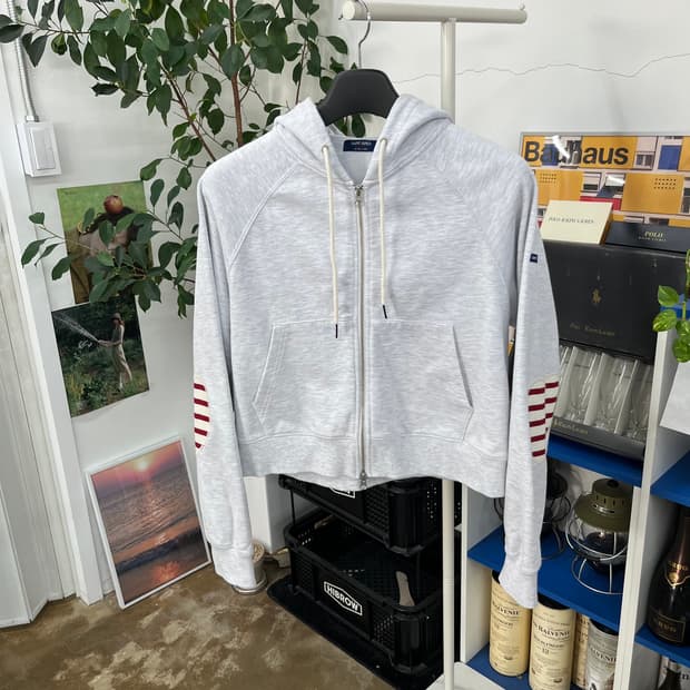 세인트제임스 하트 엘보우 패치 후드집업 M 