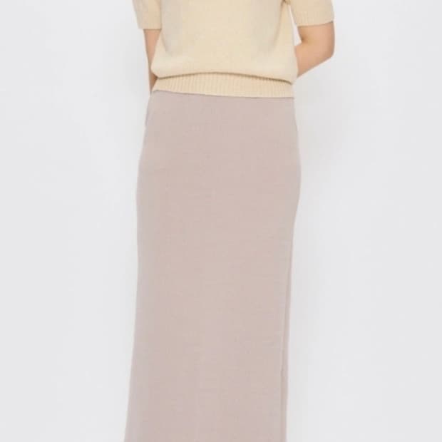 소윰 이중직 스커트 그레이 S 밴딩롱스커트 