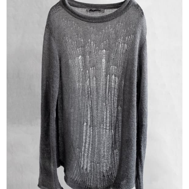 블랙멀 distressed mohair knit / grey