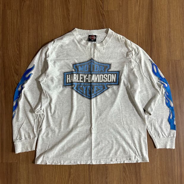 90s usa 할리데이비슨 플레임 롱슬리브