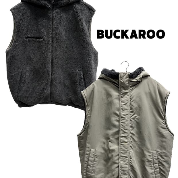 버커루 백로고 양털 셰르파 뽀글이 리버시블 조끼