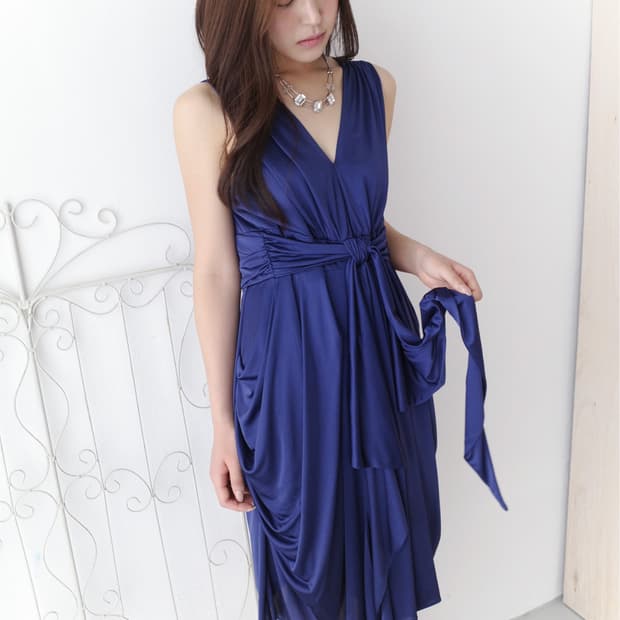 draping tie dress