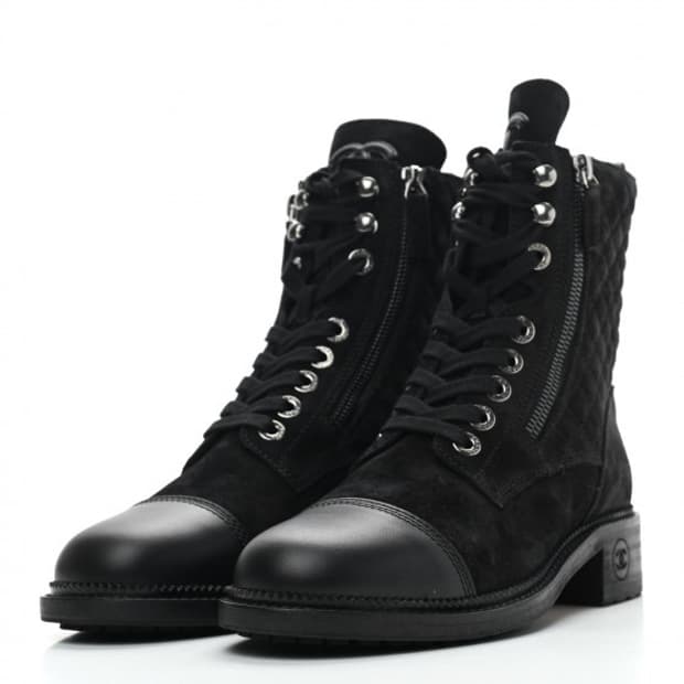 샤넬 CC퀄팅 컴뱃부츠