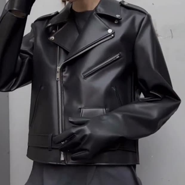 (레어) 더블렛 23ss 레더 바이커 글로브 모토 자켓