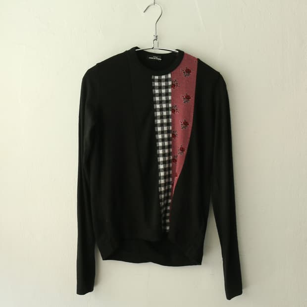 꼼데가르송 트리콧 패치워크 니트