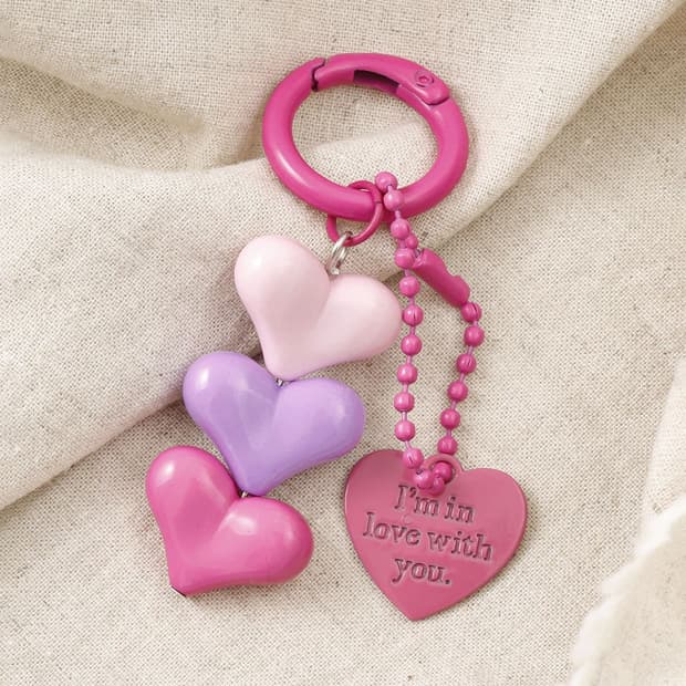 핑크 하트 키링