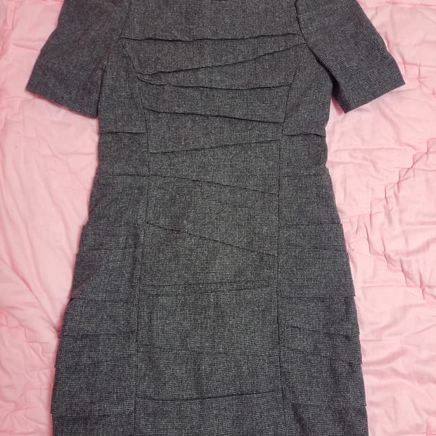 급처상태좋음!나이스클랍 어깨볼륨 자카드모직정장원피스 레니본st오즈세컨st