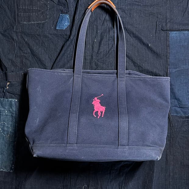 폴로 랄프로렌 포니 자수 캔버스 토트백