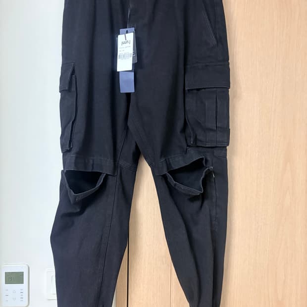 준지 무릎절개 흑청조거 데님팬츠 48