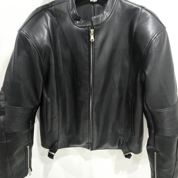 모터사이클 스타일 바이커 레더 자켓