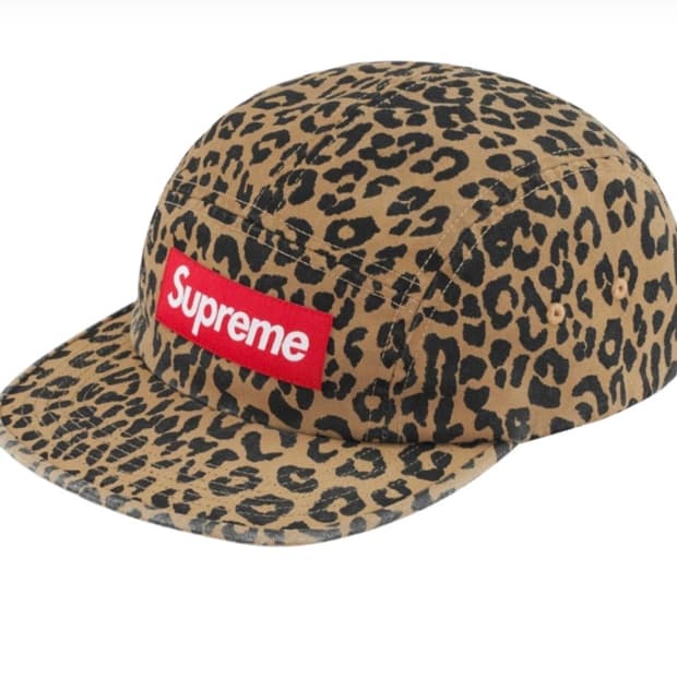 슈프림 워시드 치노 트윌 캠프캡 레오파드 - 23FW