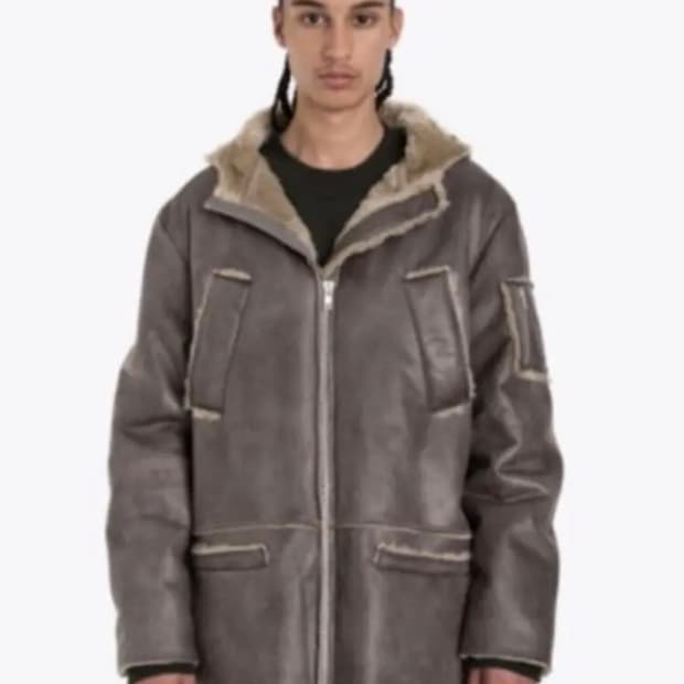 (유일매물) 고샤 루브친스키 후드 타우페 무스탕 자켓