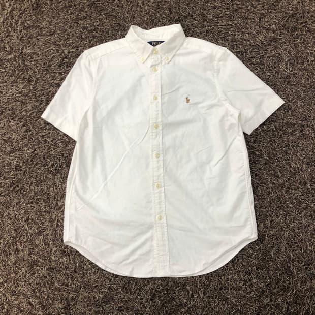 L 폴로 랄프로렌 걸스 화이트 반팔 셔츠