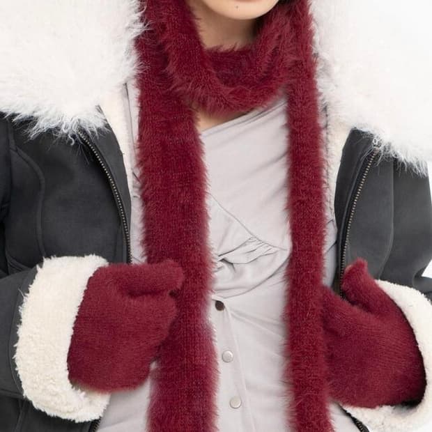 2000archives 2000아카이브 엔젤 윙 머플러 와인