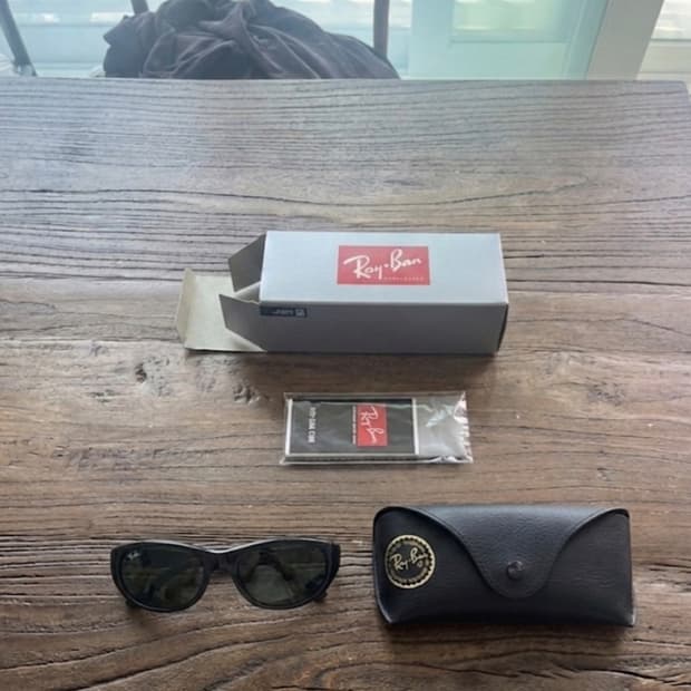 레이밴 대디-o ii 폴리쉬드 블랙 프레임 그린 클래식 g-15 렌즈
