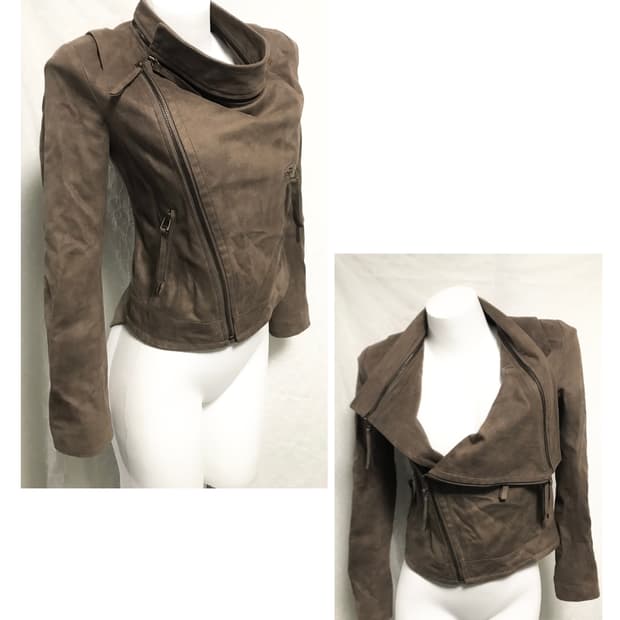 빈티지 아카이브 사선 지퍼 스웨이드 자켓