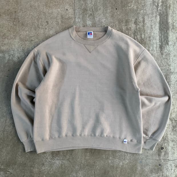 90s 러셀 애슬레틱 튜블러 스웻셔츠 샌드