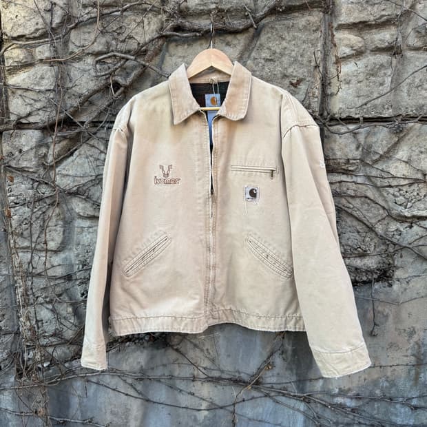 90s 칼하트 빈티지 j43 wet 하드페이딩 디트로이트 워크 자켓