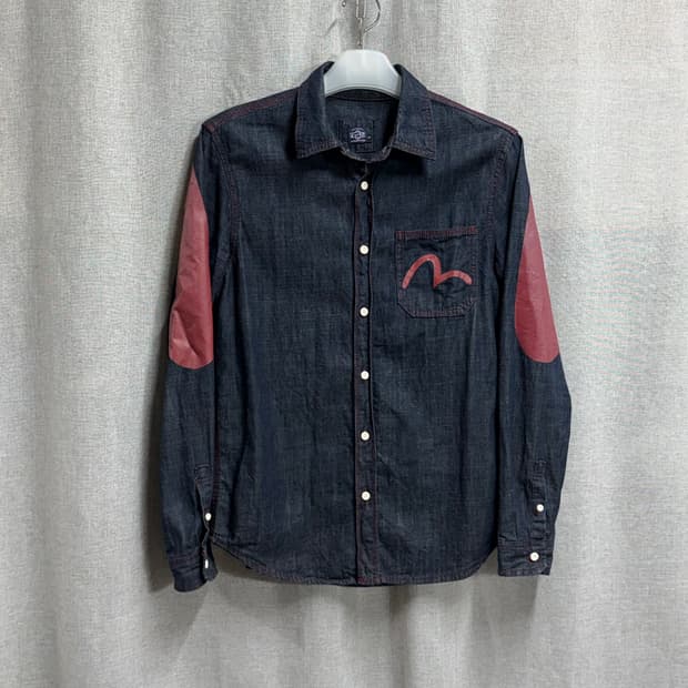 [95] 에비수 EVISU 로고 데님 청남방 셔츠