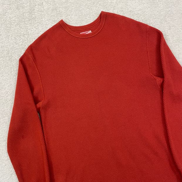 23FW 리얼맥코이 와플 써멀 롱슬리브 레드 [42 / XL]