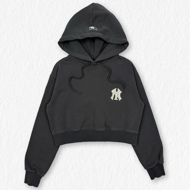 MLB 뉴욕양키스 크롭 후드 차콜