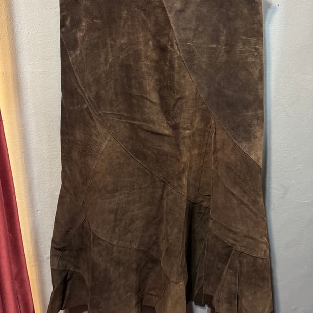 vintage long skirt 빈티지 스웨이드 롱스커트