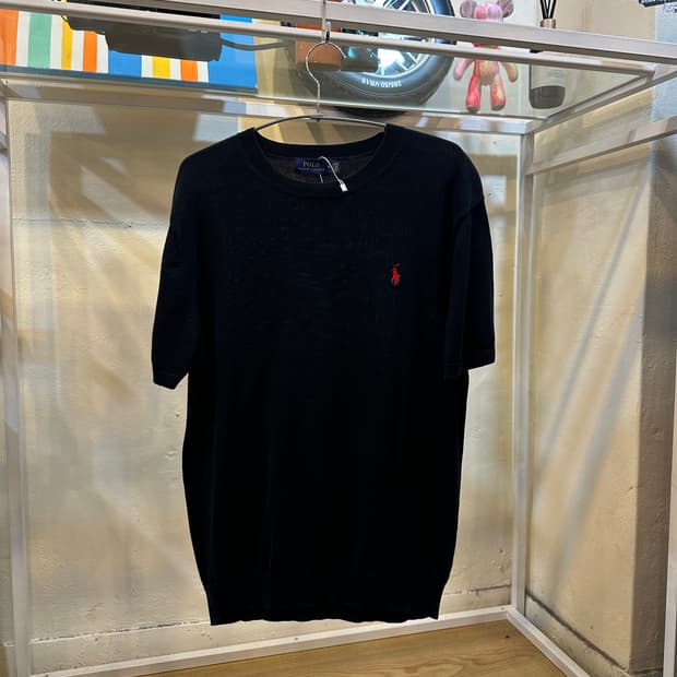 폴로 랄프로렌 라운드넥 반팔 니트 블랙 M