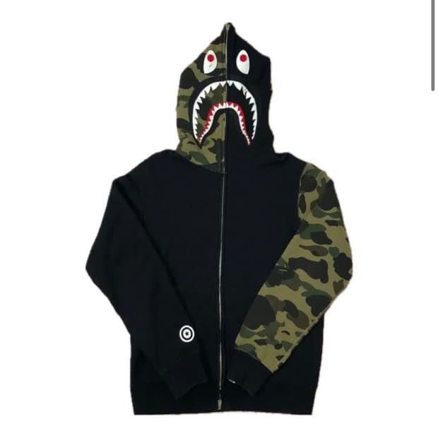 Bape 베이프 녹계 반카모 샤크 후드집업 L 사이즈