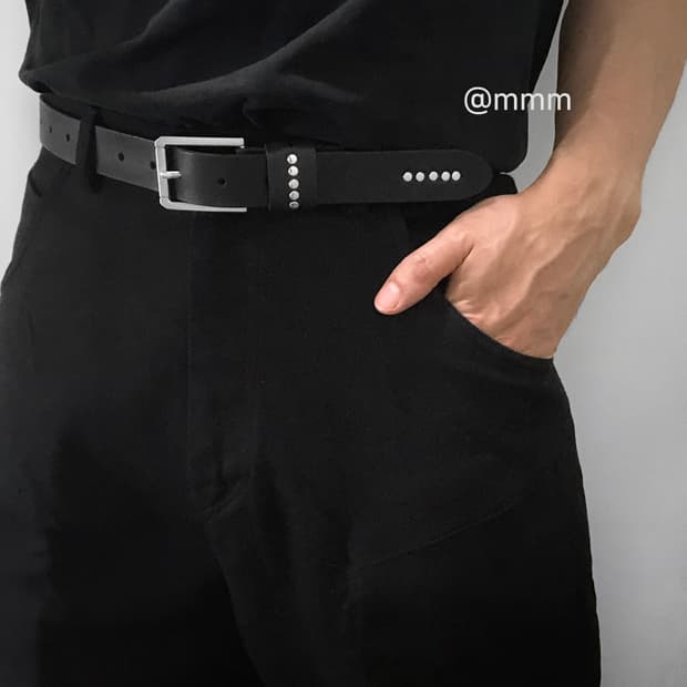 [Unisex] Stud leather belt