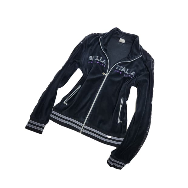 Y2k 갸루 펑크 벨벳 큐빅 집업