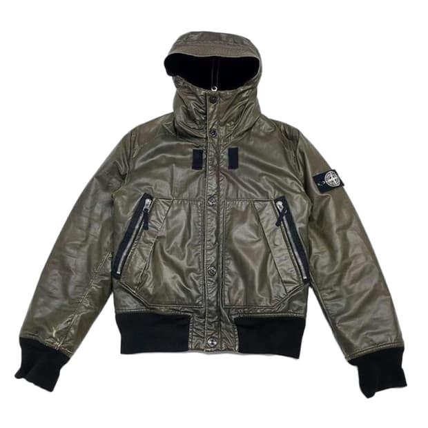 스톤아일랜드 10/11 왁스드 아이스2 봄버 자켓 (S