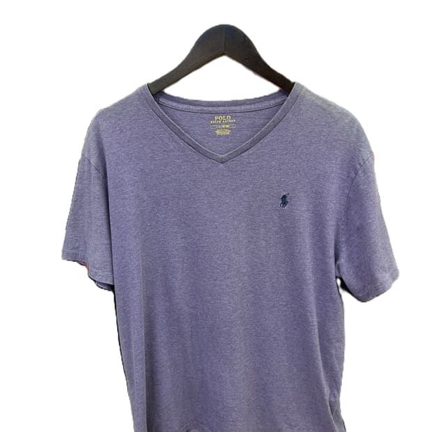 Polo Ralph Lauren 퍼플 헤더 브이넥 반팔 티셔츠