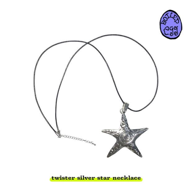 spin silver star necklace