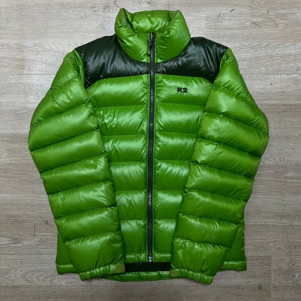 K2 아웃도어 남여공용 덕다운 로고 경량패딩 점퍼 [라이트그린] S/90