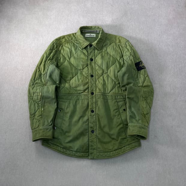 100 스톤아일랜드 가먼트 퀄팅 오버 셔츠 자켓