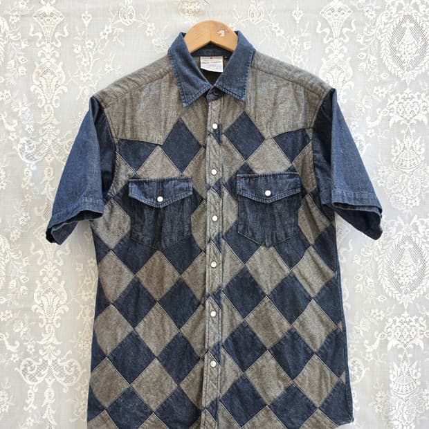 데님 패치워크 웨스턴 셔츠