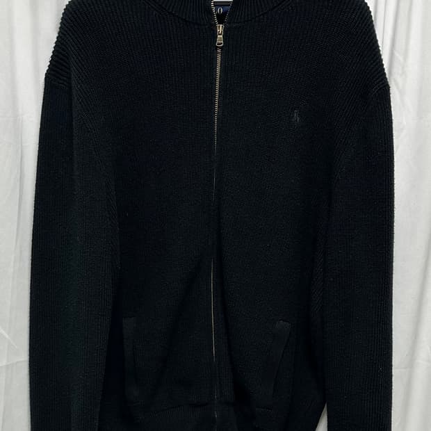 no.91 폴로 랄프로렌 블랙 니트 풀집업 L 새상품급