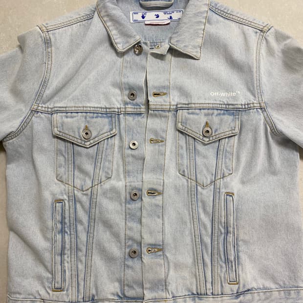 오프화이트 다이애그 레귤러 자켓 라이트 블루