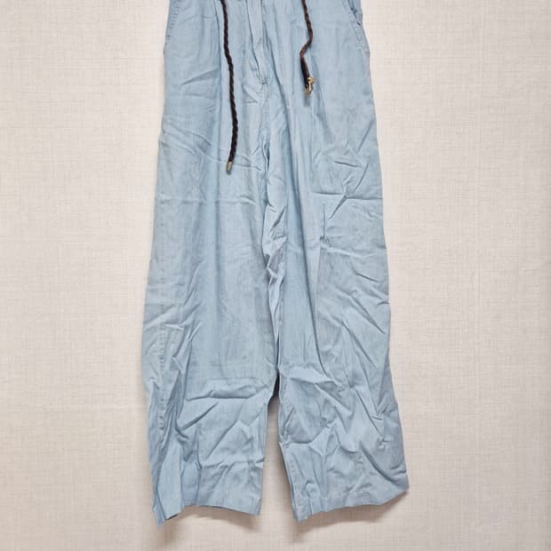 청량 데님 와이드 팬츠 + 벨트