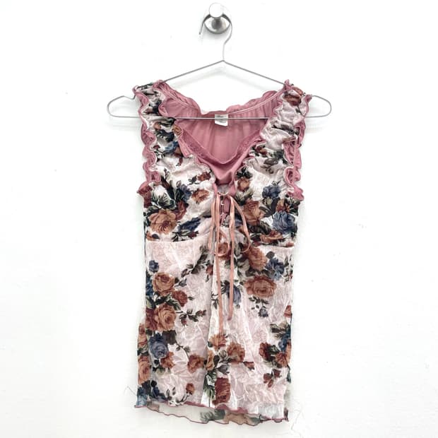 flower corset lace sleeveless