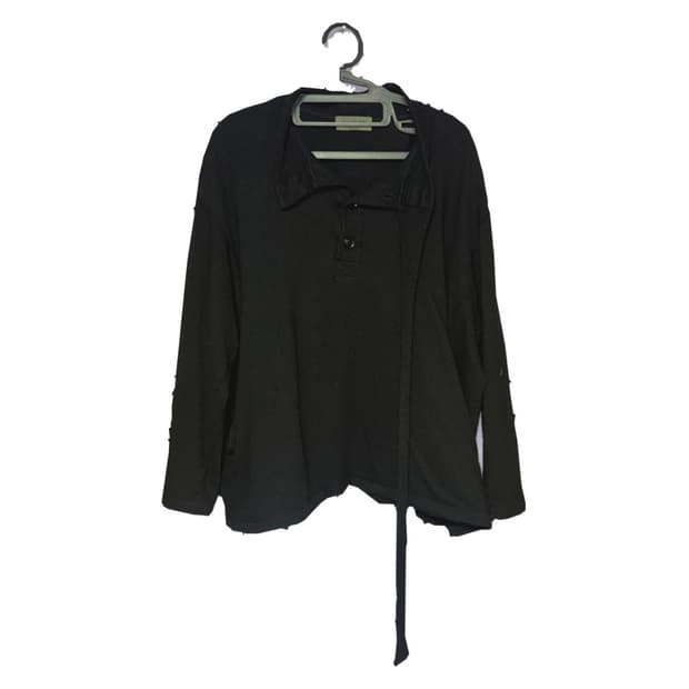 요지 야마모토 스카프 니트 블랙