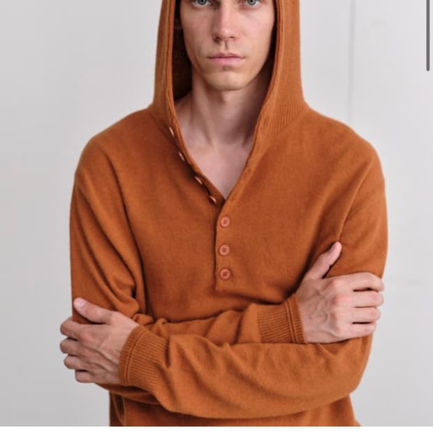 컬러컬러 버튼후디 오렌지 